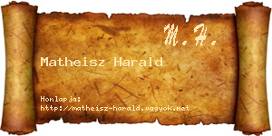 Matheisz Harald névjegykártya